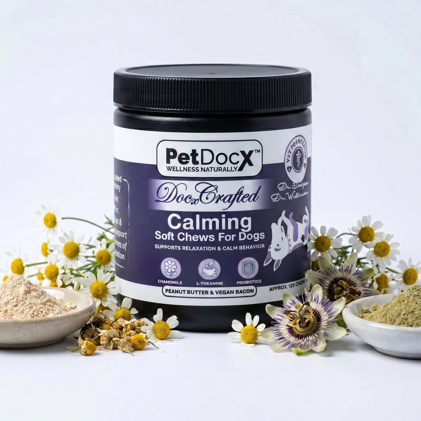 PetDocX Crafted Calm — Anxiety & Stress Soft Chews for Dogs